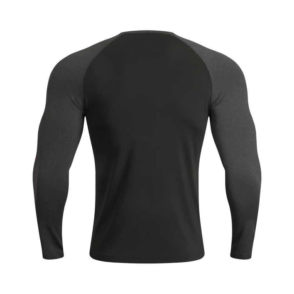 Men's Quick Dry Raglan Sleeve Long Sleeve Round Neck Sports T-shirt