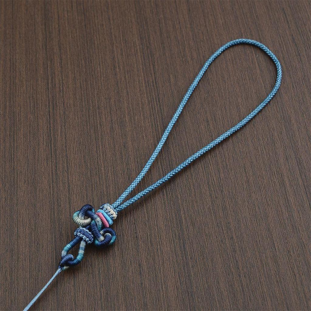 Handwoven Mobile Phone Lanyard & Keychain Charm with Wenchang Knot, Double Link Knot, USB Drive Ornament & Anti-lost Rope