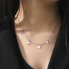 Geometric Round Heart Choker Necklace for Women Stainless Steel Minimalist Simple Clavicle Neck Chain Jewelry