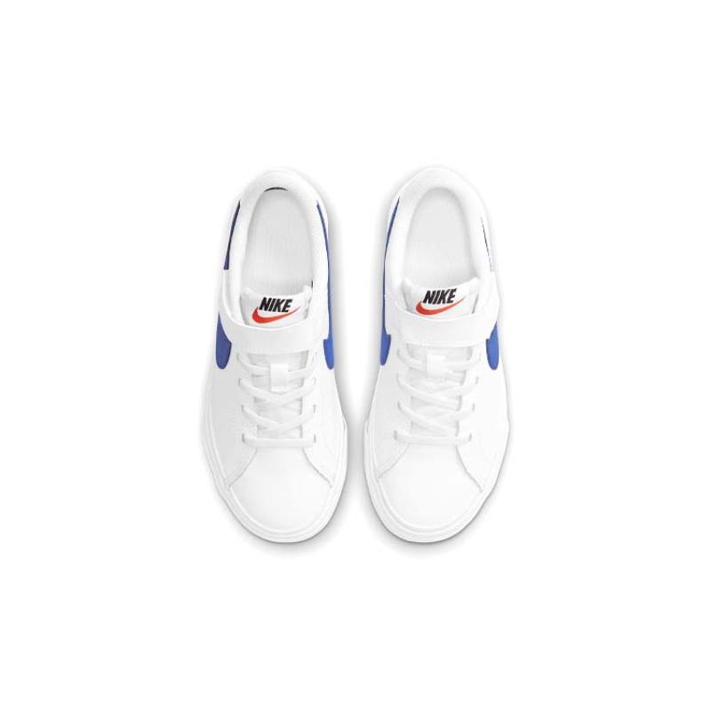 Nike Court Legacy Abrasion Resistant Low top Kids' Skateboarding Shoes White Blue Children Aged 3 7 Years Old Sneakers DA5381-101