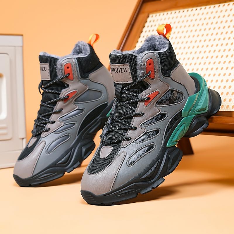 Męskie buty zimowe Ciepłe Wodoodporne Antypoślizgowe Pluszowe Sneakersy Buty Męskie Zimowe Buty Tenis Wygodne Wsuwane Pluszowe Podszewkowane