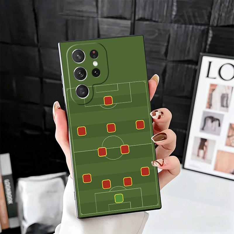 Football Soccer Tactics Time Soft Phone Case for Samsung Galaxy S26 S25 Edge S24 Ultra S23 Plus S22 S21 FE S20 Black Cover Back