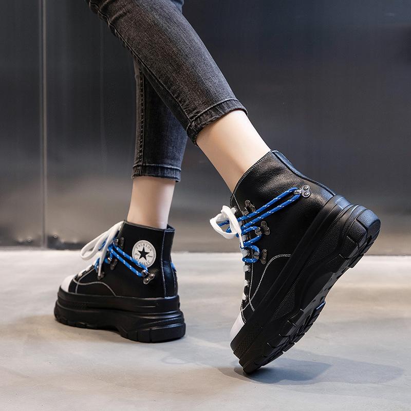Leather little white shoes autumn and winter 2025 new velvet thick-soled heightening casual women's shoes sports flat-soled single shoes women's tide