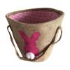 Easter Basket Holiday  Bunny Printed Canvas Gift Carry Eggs Candy Bag