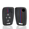 4 Buttons Silicone Key Fob Cover Fit for Volkswagen VW Atlas Tiguan Golf Alltrack SportWagen R Polo E-Golf Folding Flip Key Fob