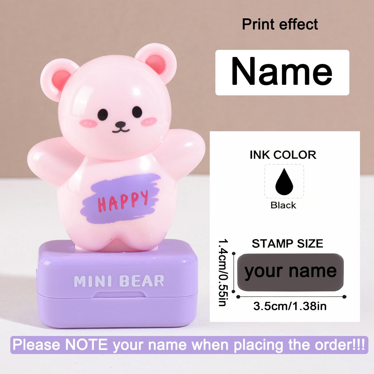 

Little Bear Custom Kids Name Stamp Signature Customized Text Seal Kindergarten Clothing Label Cute Personalized Name Stamp