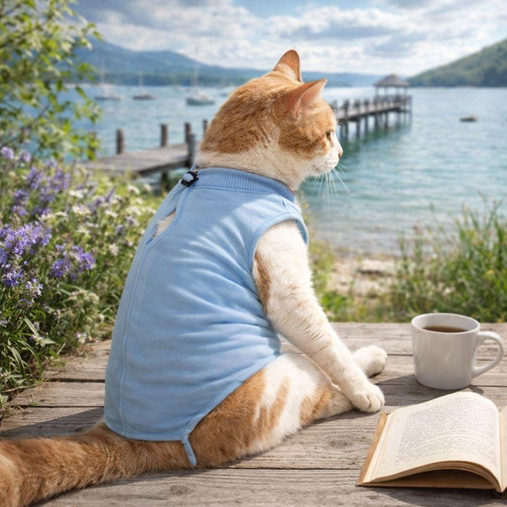 Comfortable Cat Recovery Suit Soft Cat Jumpsuit Pet Clothing Cat Sterilization Suit Pet Supplies