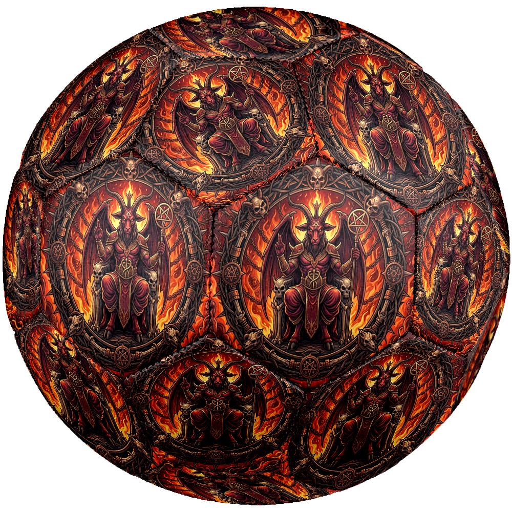 Devilish Inferno Symbolism Round Football Size 5 Adult Ball Suitable for Training Matches and Outdoor Team. разноцветный