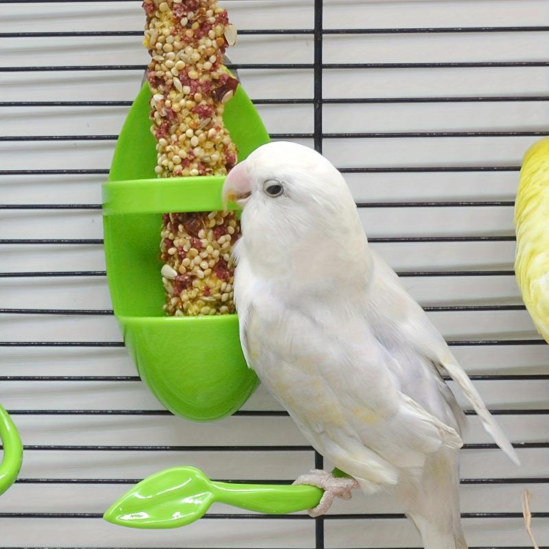 Bird Cuttlebone Holder with Feeding Dish for Parrots and Parakeets Calcium Supplement and Foraging Toy