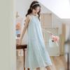 Pearl Sleeveless Neck Dress Women's Summer Seaside Vacation Dress Suspender Skirt Long Dress