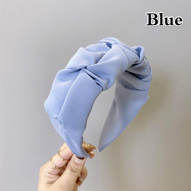 Fashion Women Pleated Wide Side Hairband Candy Color Hair Hoop Hair Accessories