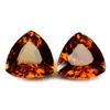 16 Ct Golden Shiny pair NATURAL Orange SAPPHIRE Trillion Cut CERTIFIED Gemstone