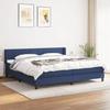 3129743 vidaXL Divan Bed with Mattress Blue 200x200 Cm Fabric