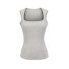 Women's Square Neck Sleeveless Slim Fit Crop Tank Top Solid Color Casual Basic Vest