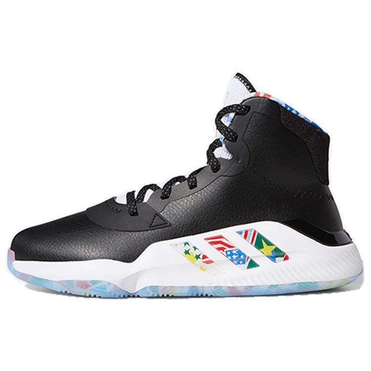 Adidas Pro Bounce Madness 2019 Cushioning Anti-Slip High-Top Basketball Shoes Men Sneakers Black White EG1537