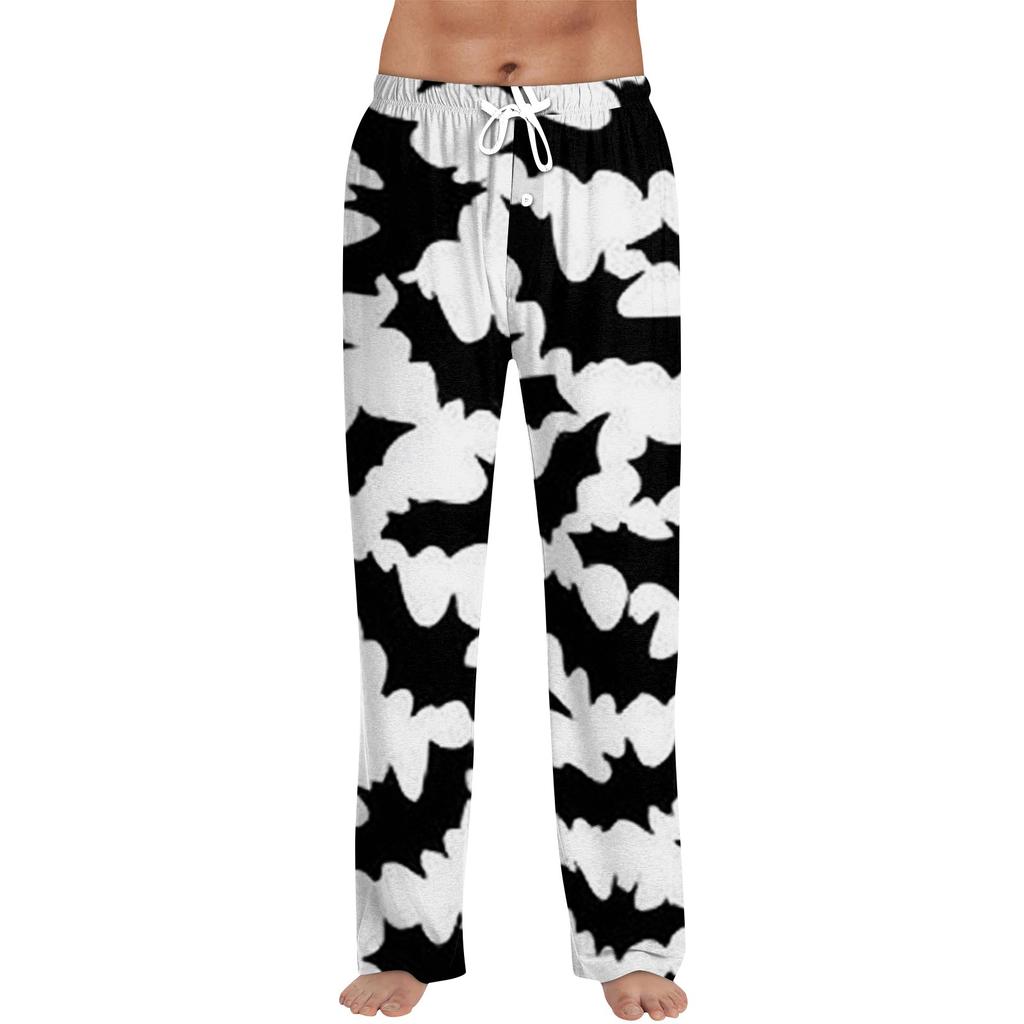 Men's Halloween Print Drawstring Pants Casual Pajama Pants