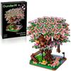 Cherry Blossom Treehouse Bonsai Tree Building Blocks Micro Sakura Botanical Collection Building Set For Children Toy Home Decor