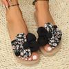Dames Slippers met Bloemendecoratie - Casual Open Teen Comfort Slides, Wit met Gele Middenstukken, EVA Zool, Zomer Strandkleding, Casual Schoenen