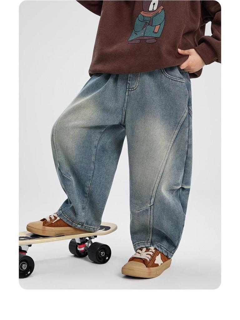 Boys' Fleece-Lined Jeans: Winter 2025 Style for Kids - Thick, Warm, and Stylish Long Pants