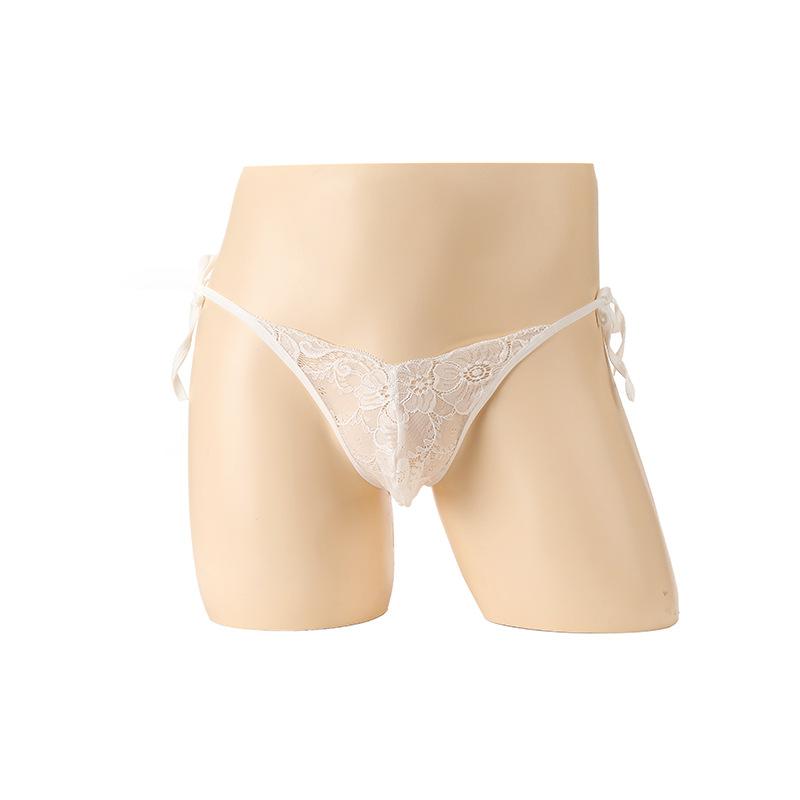Męska bielizna erotyczna, przezroczysta koronka woreczek woreczek jajko ultracienkie stringi trójkąt miłości, seksowna niska talia seks