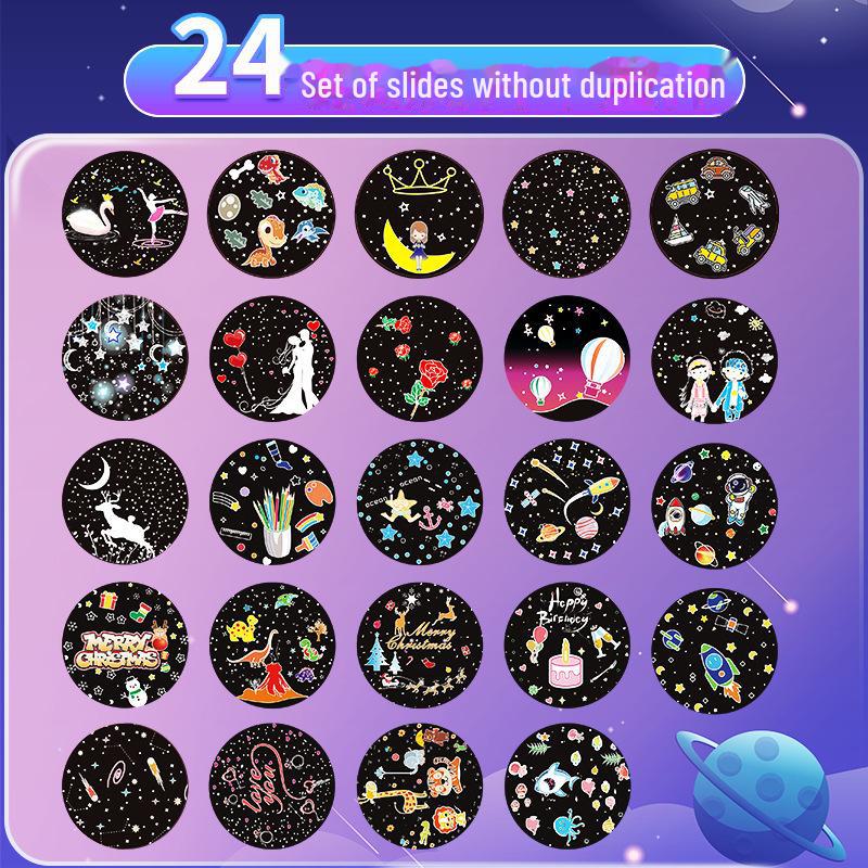 

Музыкальная шкатулка-проектор Звездное небо : Вращающийся ночник с дистанционным управлением для детской спальни. 4*1W