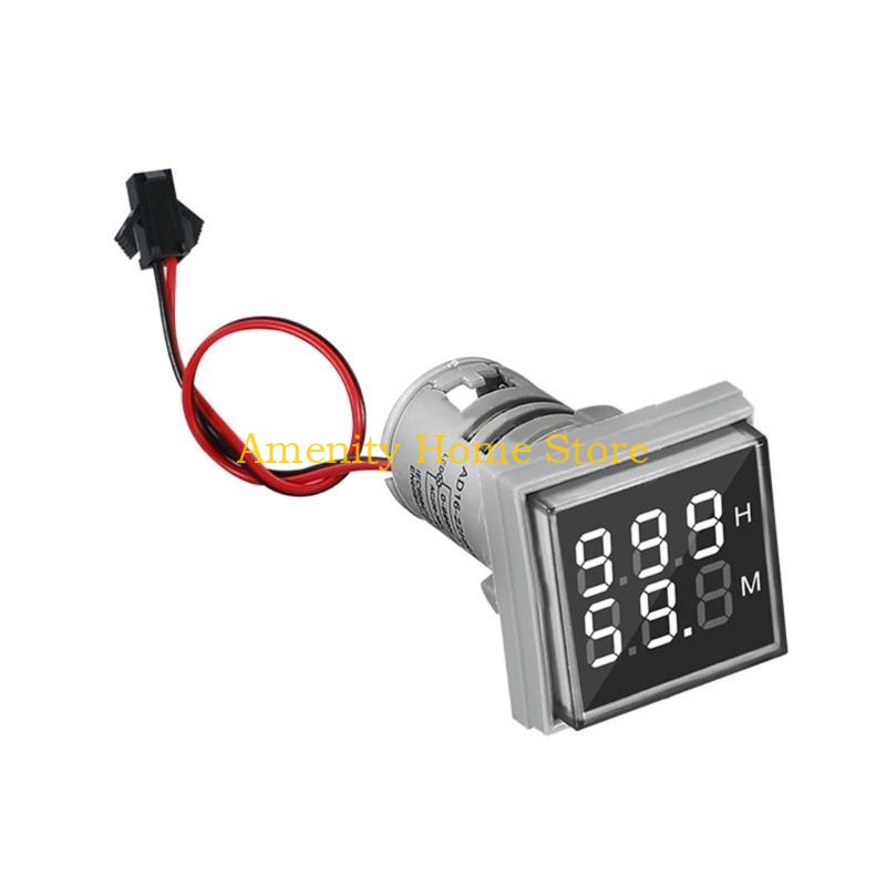 F26C High Accuracy double Display Timer Small LED Hour Meter with Flame Retardant Casing Simple to Operate for Industrial Use