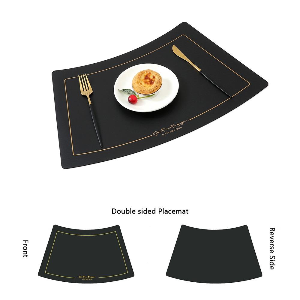 Chinese Style Leather Placemat PU Leather Western Placemat Heat Insulation Mat  Restaurant Use