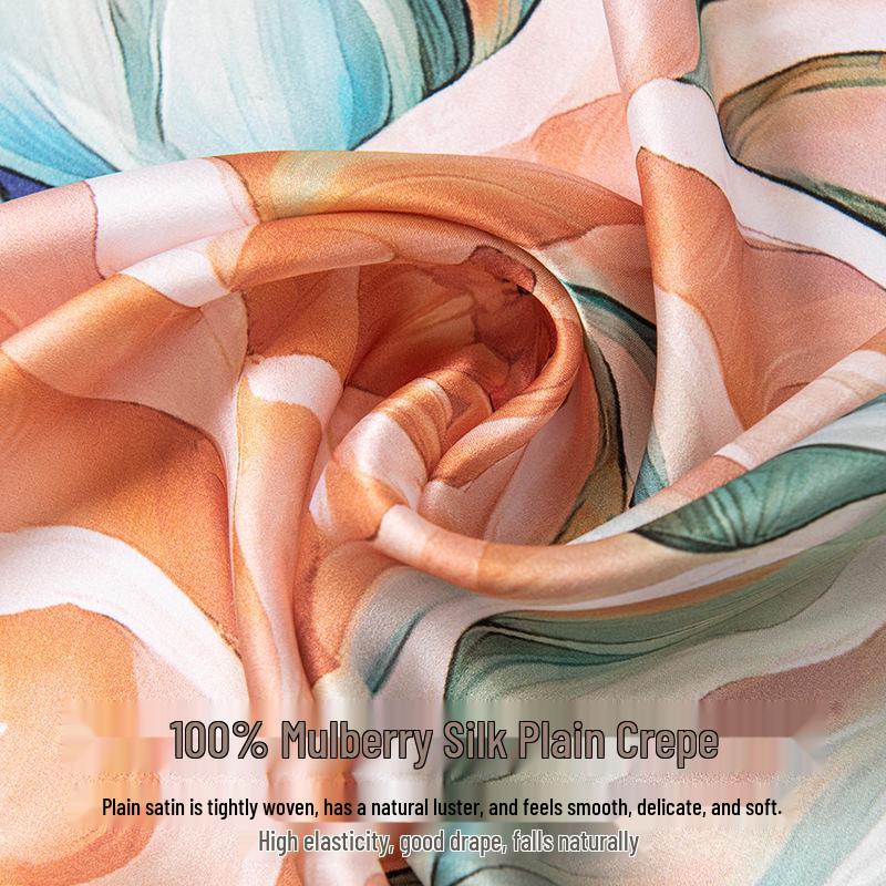 Herbstschal mit Pfingstrosen-Print und blauem Rand - Modischer quadratischer Halswärmer, perfektes Geburtstagsgeschenk für Mama