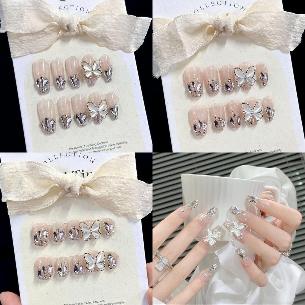 High-quality Handmade Nail Stickers With Sparkling Gemstones For Ladies