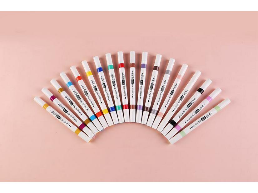18-Color Dual-Tip Acrylic Markers for Kids - Art, Coloring, and School Supplies