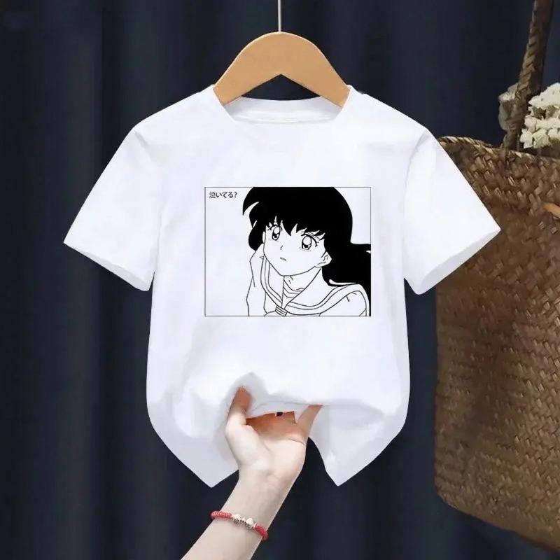 Anime Kids Inuyasha Cedar Maru Kagome Sunset Teenage Shirt Summer Fashion Children T-Shirt Kids Short Sleeve for Boys and Girls