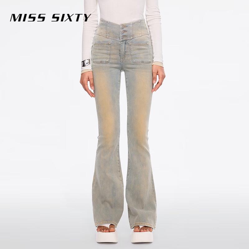 

Женские джинсы клеш с V-образным поясом MISS SIXTY, весна 2025, импортный хлопок 26