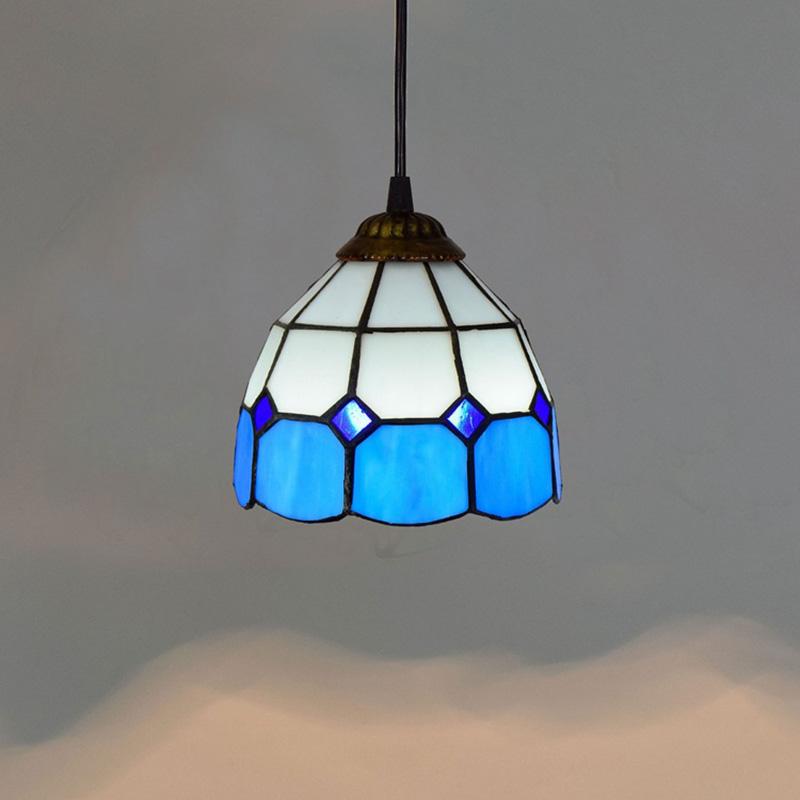 Colorful Mediterranean Style Bohemia Lamp Stained Glass Shade Mosaic Pendant Light for dining room bar lighting