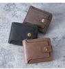 2024 Men's Retro Tri-fold Wallet with Zipper and Card Holder