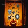 And Skull Cling Halloween Electrostatic Glass Stickers, Demon Blood Handprints Bats Scary Window Pattern Clings, Spooky Stickers for Doors Mirrors