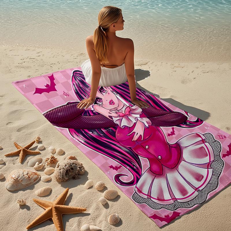 Proof Beach Towel with a Monster High1 Pattern - Soft,absorbent,quick-drying,machine Washable - Perfect for Swimming,camping,bathing