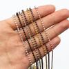 5pcs 1.5 2.0 2.4mm Length 65cm Gold Bronze Silver Colors Plated Ball Beads Chain Necklace Bead Connector For Charms Base Tray