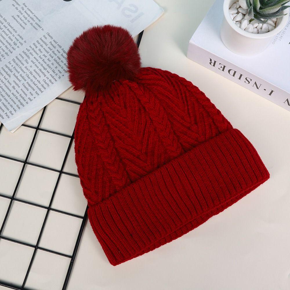 Thickened Knitted Hat Plush Mushroom Cap New Beanie Hats For Men and Women