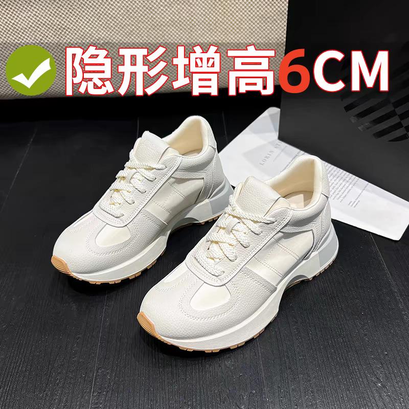

Inner height increase versatile German training shoes women s shoes 2025 new thick-soled Forrest Gump dad shoes soft leather casual sports little 35