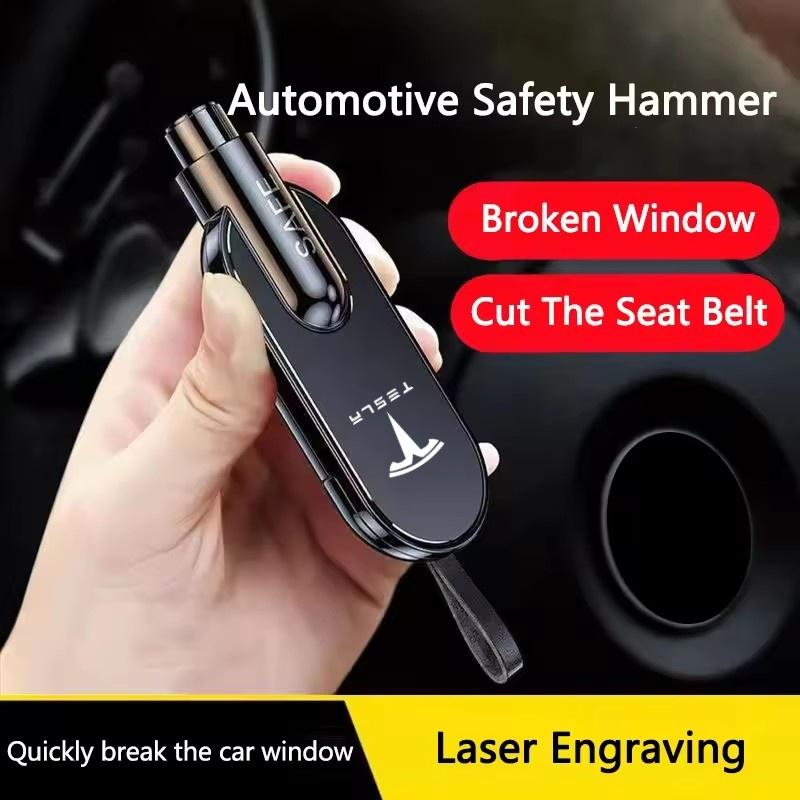 AMR1 Car Safety Hammer Auto Emergency Glass Window Breaker Seat Belt Cutter Escape Tool For Tesla Model 3 Model S X Y Roadster SpaceX
