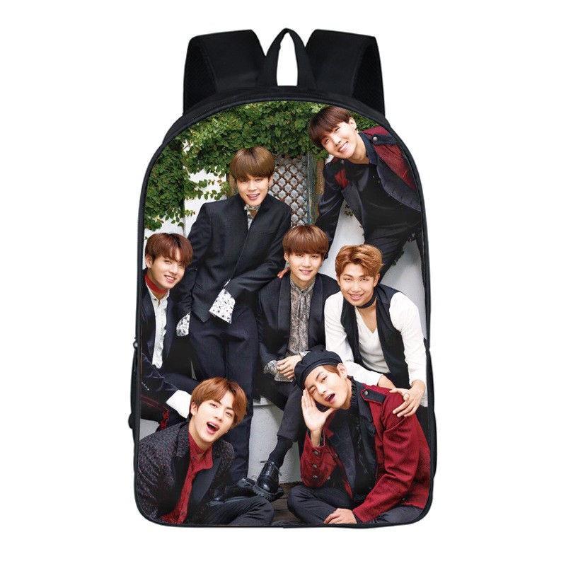 Zaino Scolastico Kpop Bangtan per Ragazzi Zaino Studente Borsa per Libri Bts Borsa a Spalla Suga Jin