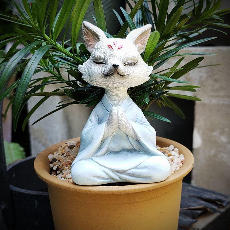 

Украшение Zen Fox Винтажная девятихвостая лиса Мясистый бонсай Украшение Поделки Домашнее Креативное Автомобиль Стол Личность Безделушки meditation practice linen fox trumpet
