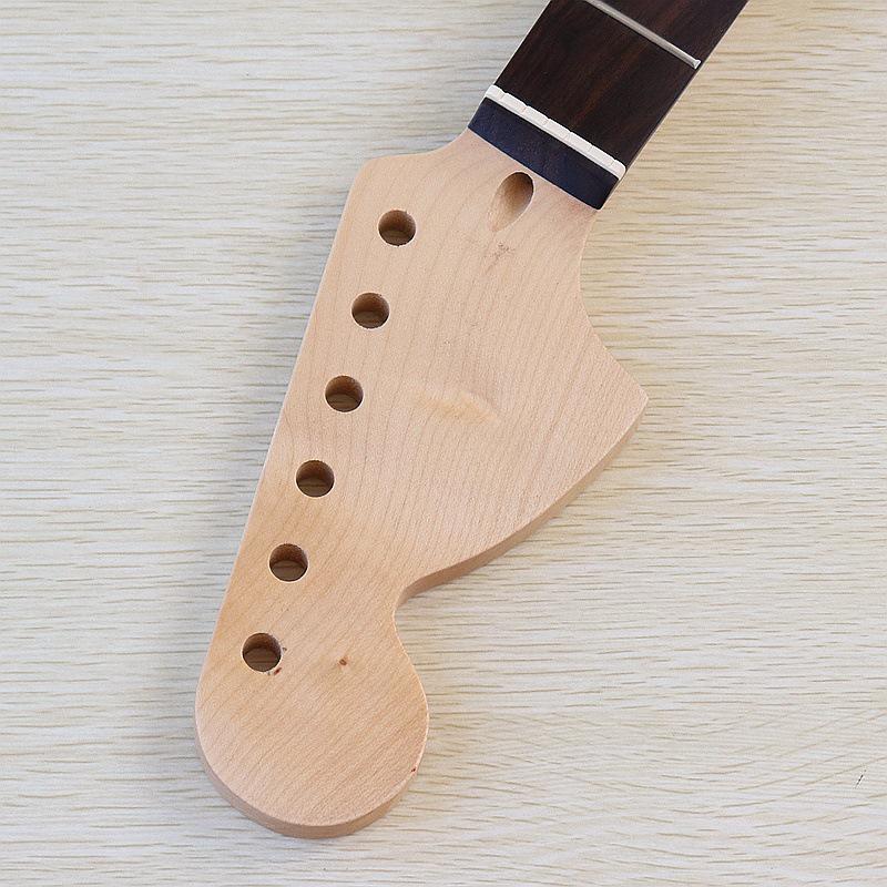 Linkshändiger 6-Saiten ST E-Gitarrenhals: Großer Kopf, 22 Bünde, Ahorn & Palisander, Mattes Finish, DIY-Modifikation