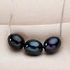 HENGSHENG Black Natural Pearl Necklace 7-8mm Rice Round Freshwater Pearl 925 Sterling Silver Fine Jewelry For Women