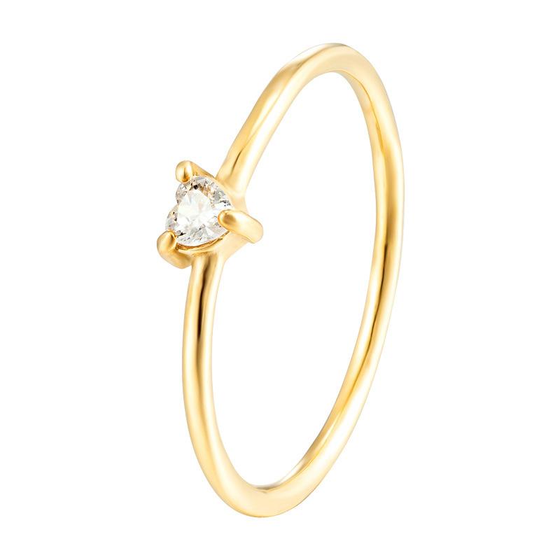 No Fading Love Zirconium Diamond Plain Ring Ring Light Luxury Niche Titanium Steel Thin Ring Japanese and Korean Ins Tail Ring Women