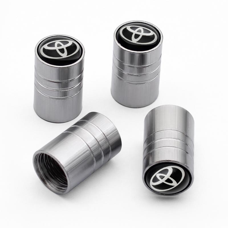4Pcs/Set Metal Car Wheel Tire Air Valve Core Caps Auto Accessories For Toyota Corolla Chr rav4 prius Yaris Hilux auris avensis