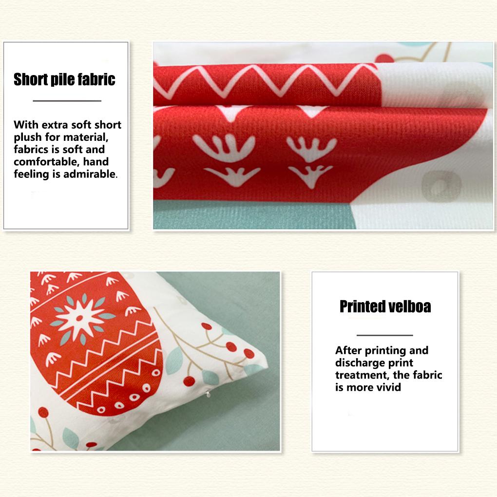 Throw Pillow Cover Christmas Elements Printing Pillowcase Decoration Polyester Washable Sofa Pillowslip