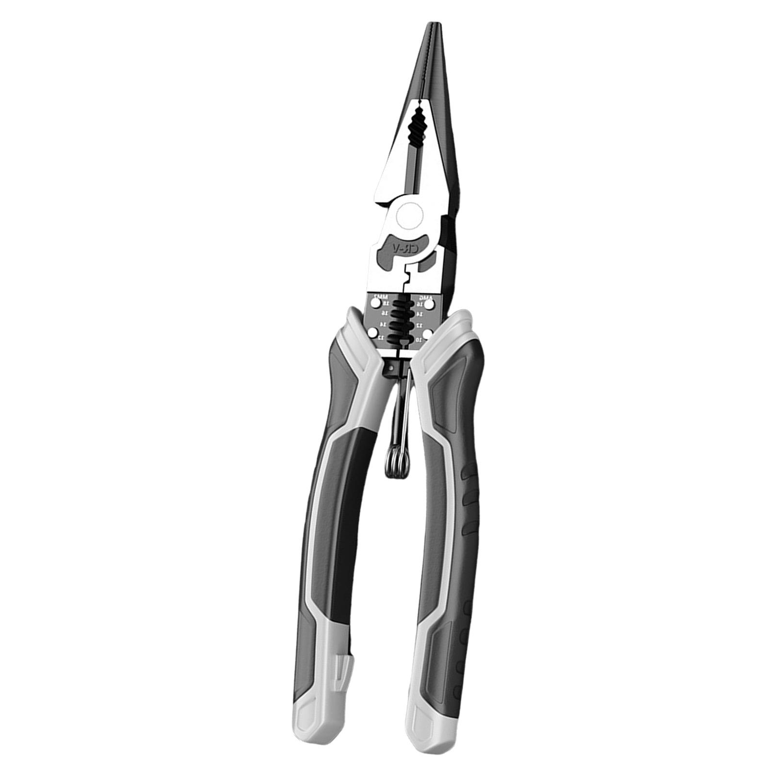 Electrician Cable Wire Cutter Plier Long Nose Plier Cutting Nippers Stripping Crimpping Hand Electrician Repair