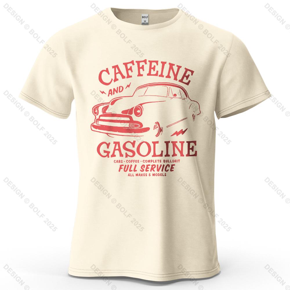 

Caffeine and Car Printed Men s T-Shirt 100% Cotton Oversized Vintage Classic Graphic Tees for Women Tops Tees Casual Streetwear 4XL