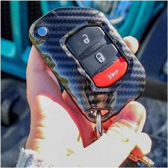 For JL JT Jeep Key Fob Cover Skin Case Protection for 18+ Jeep Wrangler JL JLU P